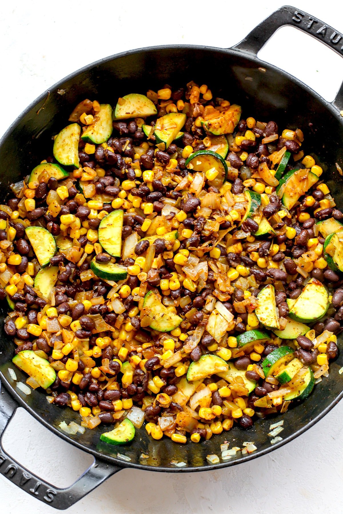 Black Bean Corn and Zucchini Enchiladas