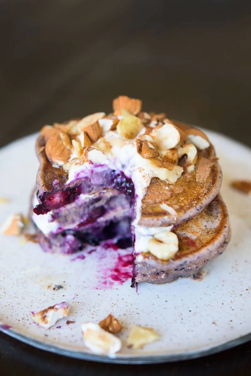 Blueberry Smoothie Pancakes