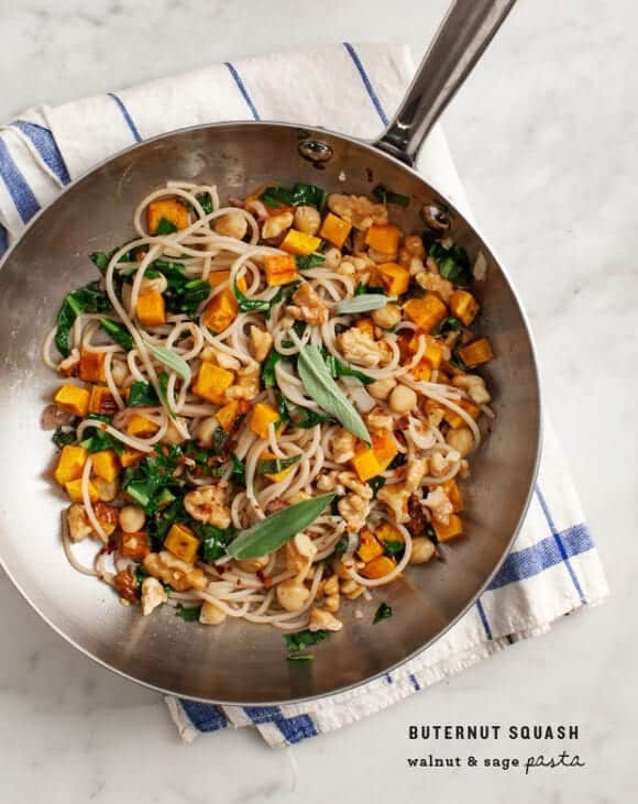Butternut Squash Pasta with Walnuts and Sage