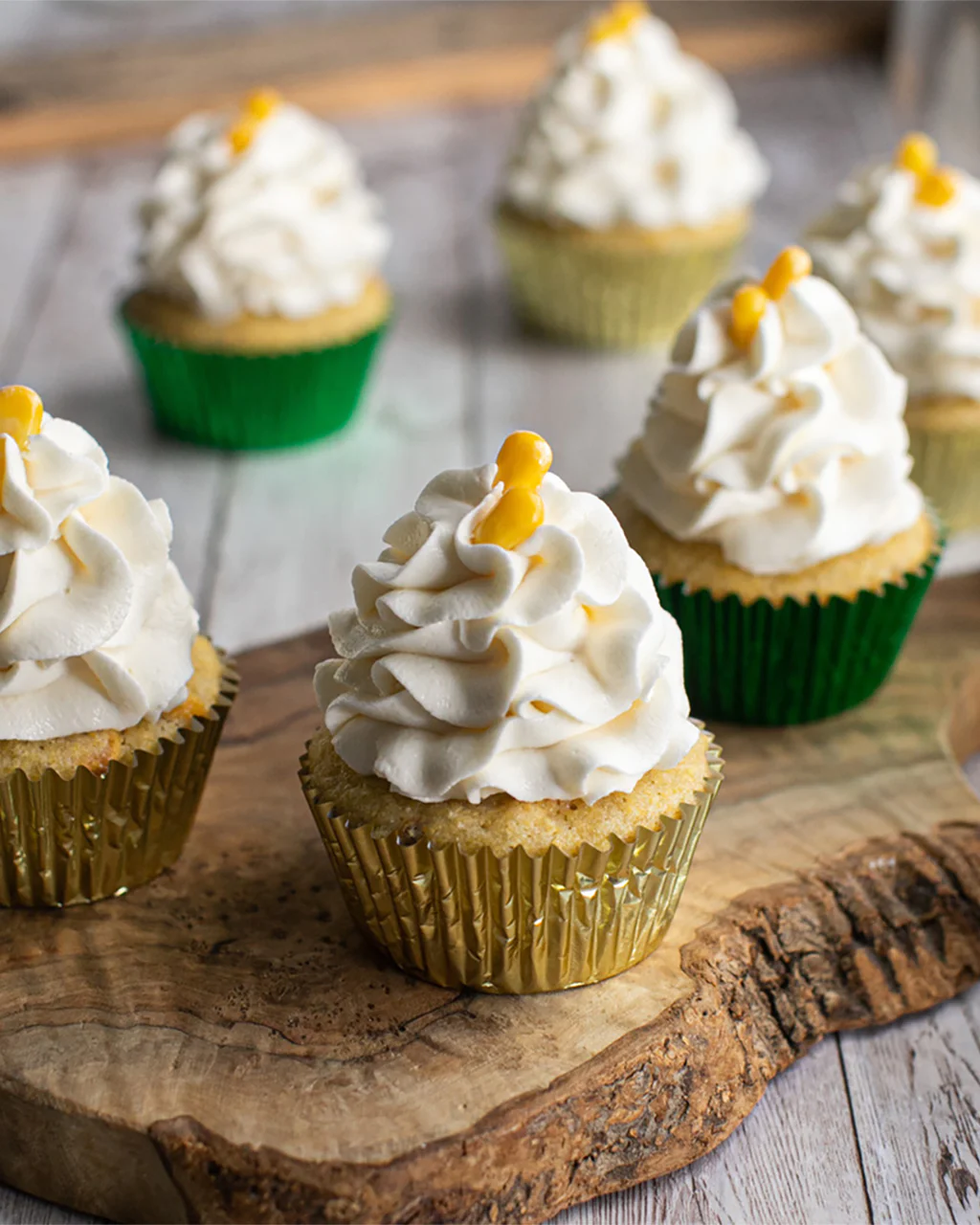 Corn & Hatch Chile Cupcakes with Honey Buttercream
