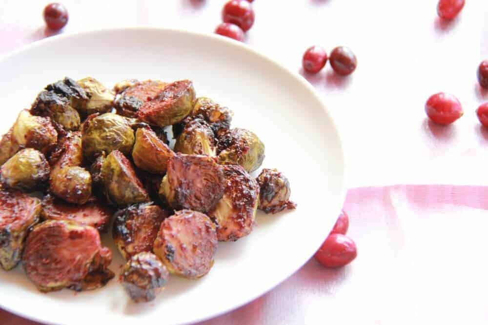 Cranberry Glazed Roasted Brussels Sprouts
