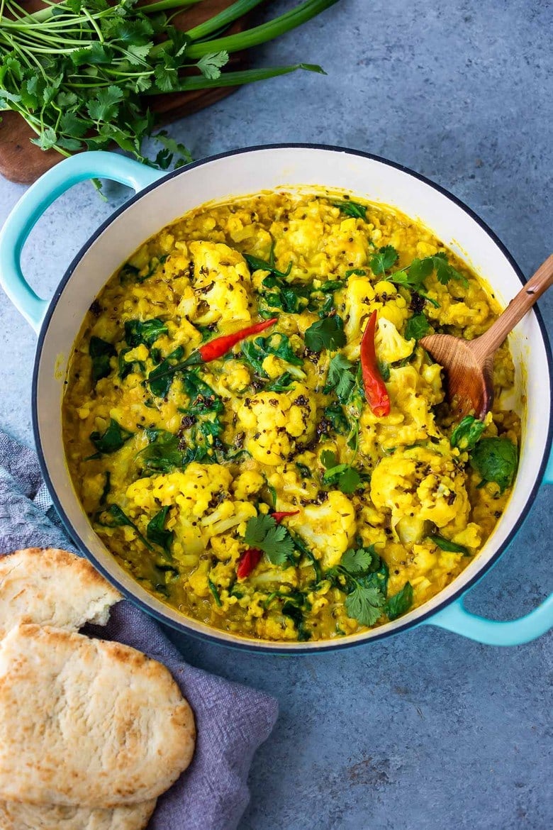 Creamy Spiced Red Lentil & Cauliflower Dal