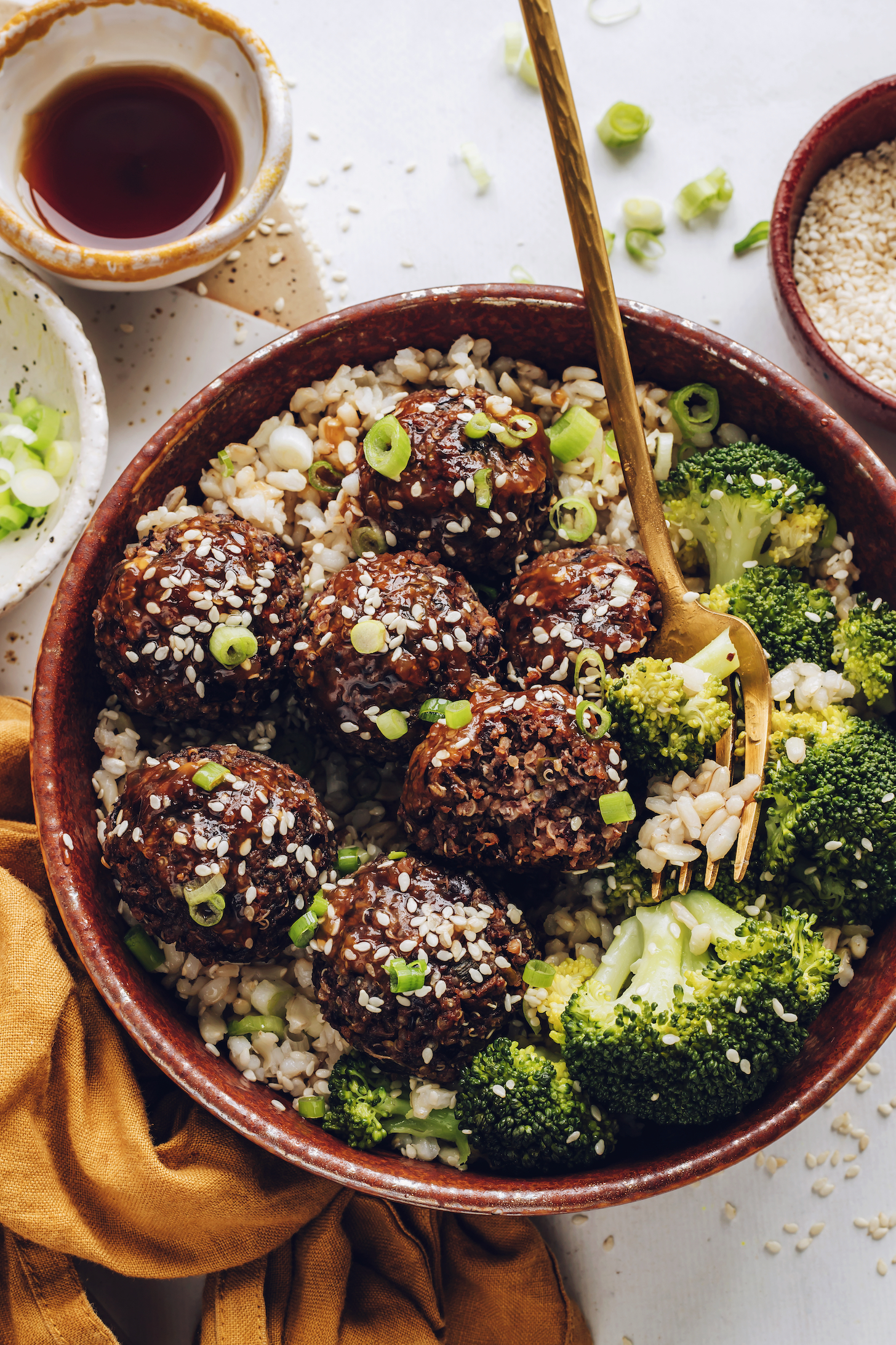 Ginger Sesame Vegan Meatballs