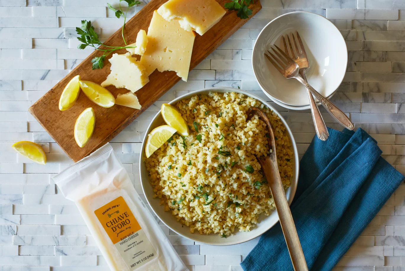 Lemon Garlic Cauliflower Rice