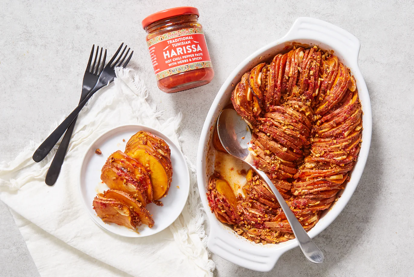 Maple Harissa Glazed Sweet Potatoes