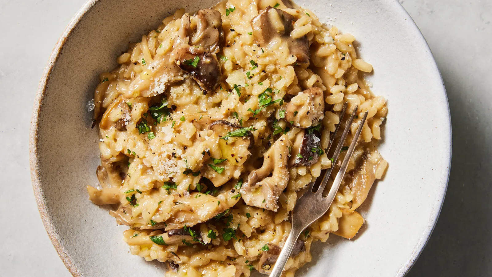 Mushroom Risotto with Peas