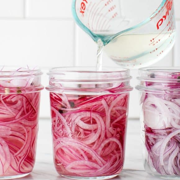 Pickled Red Onions and Cucumbers - Little Bites Of Joy