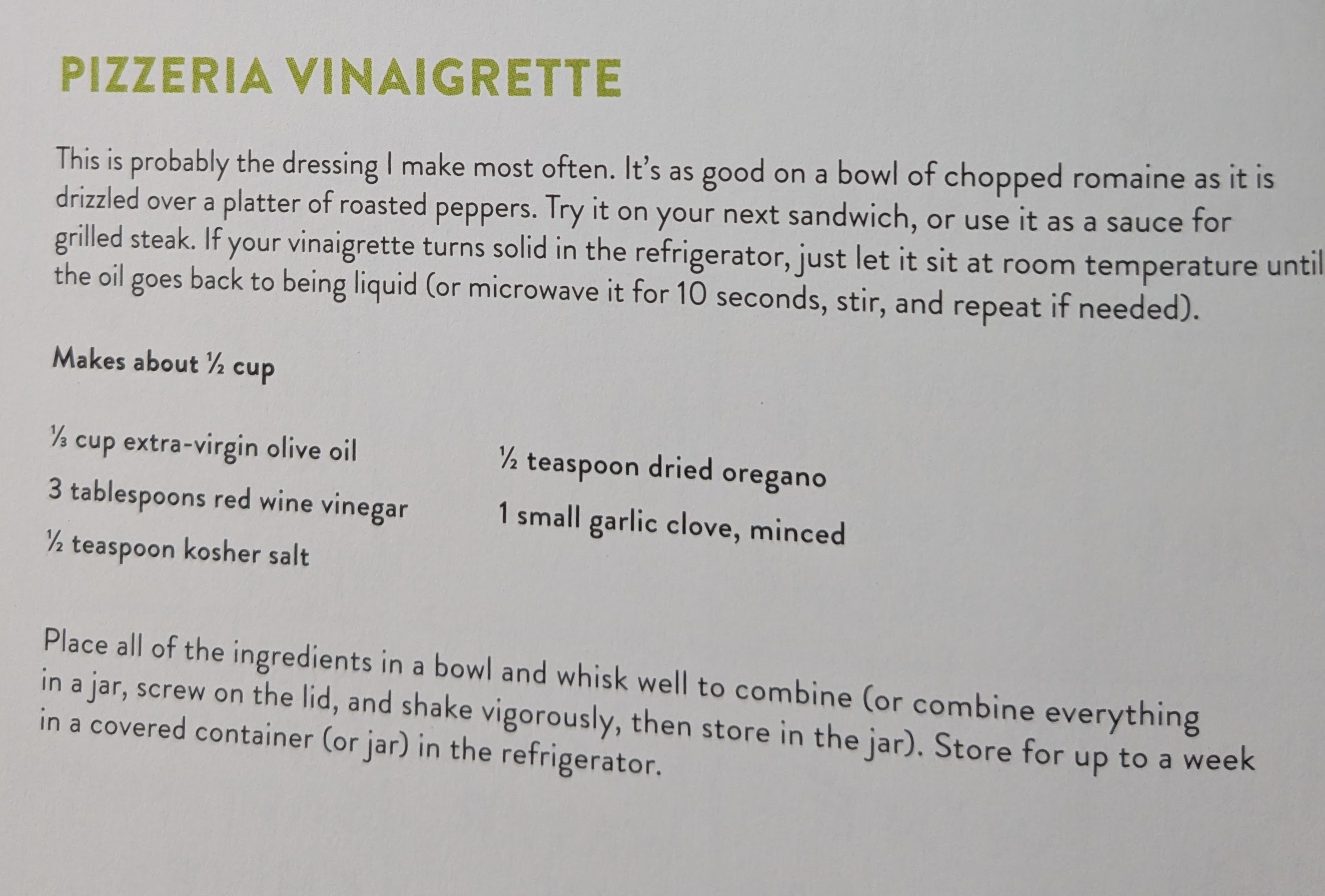 Pizzeria Vinaigrette