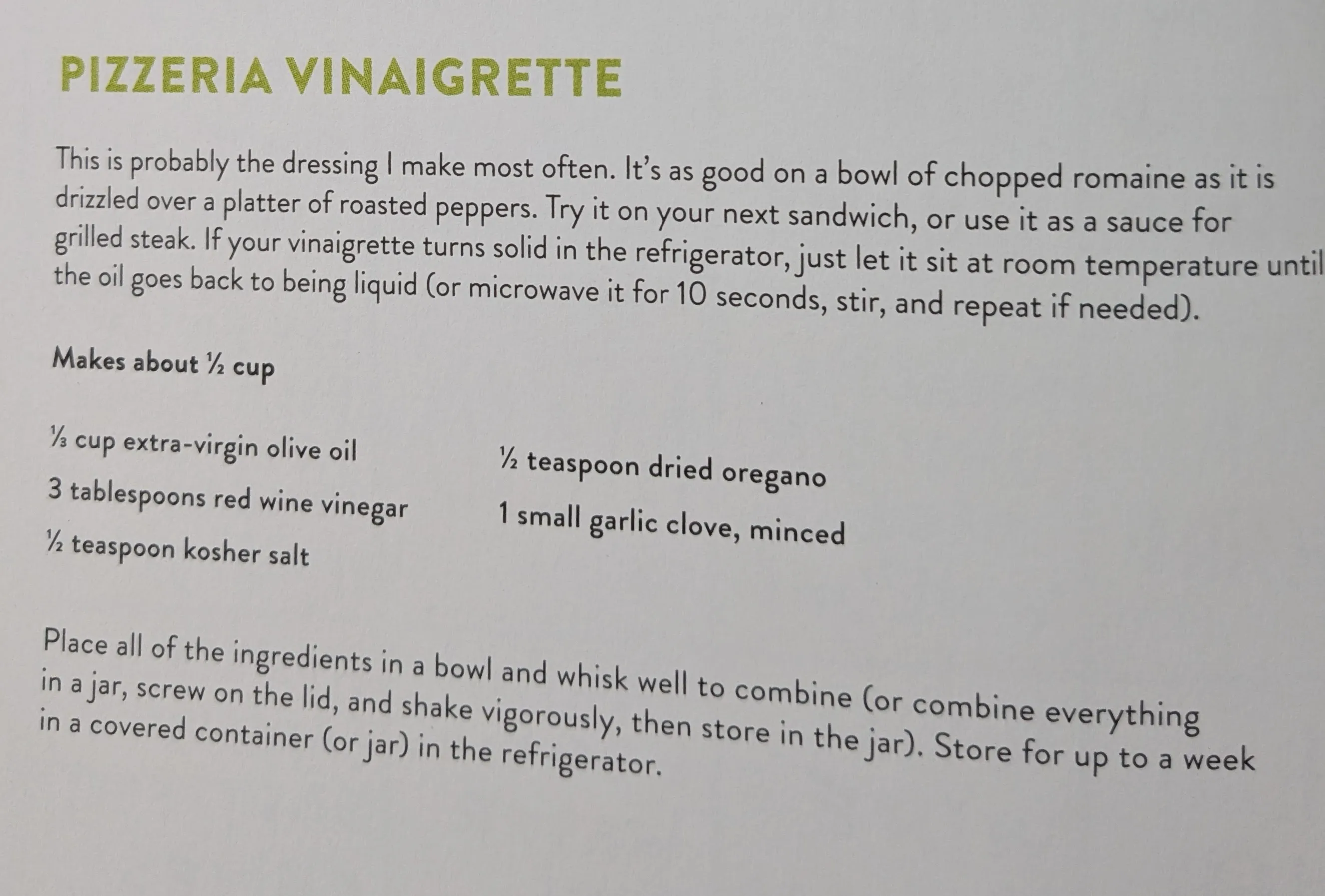 Pizzeria Vinaigrette