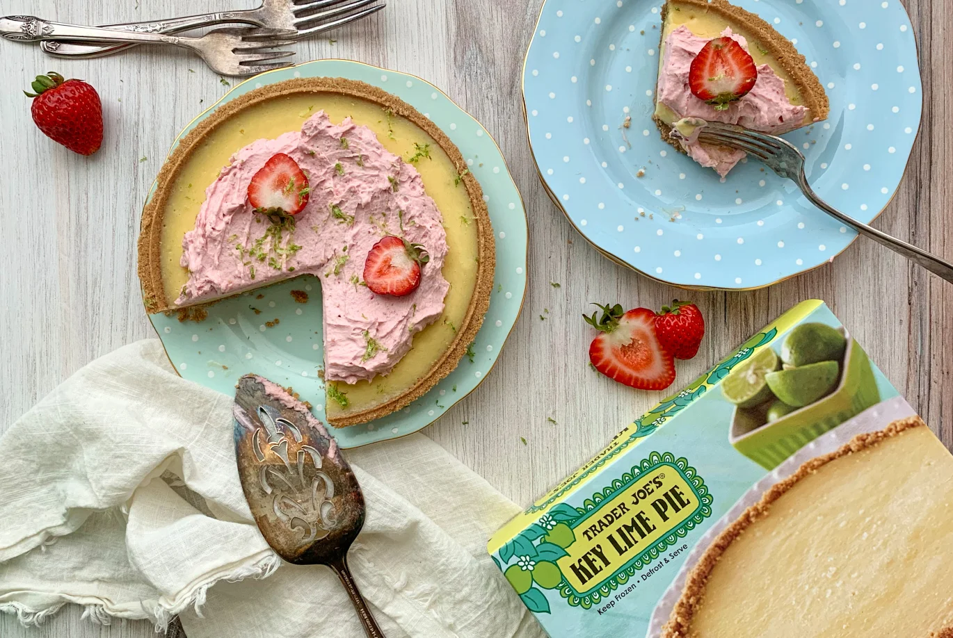 Trader Joe's Key Lime Pie with Strawberry Whipped Cream