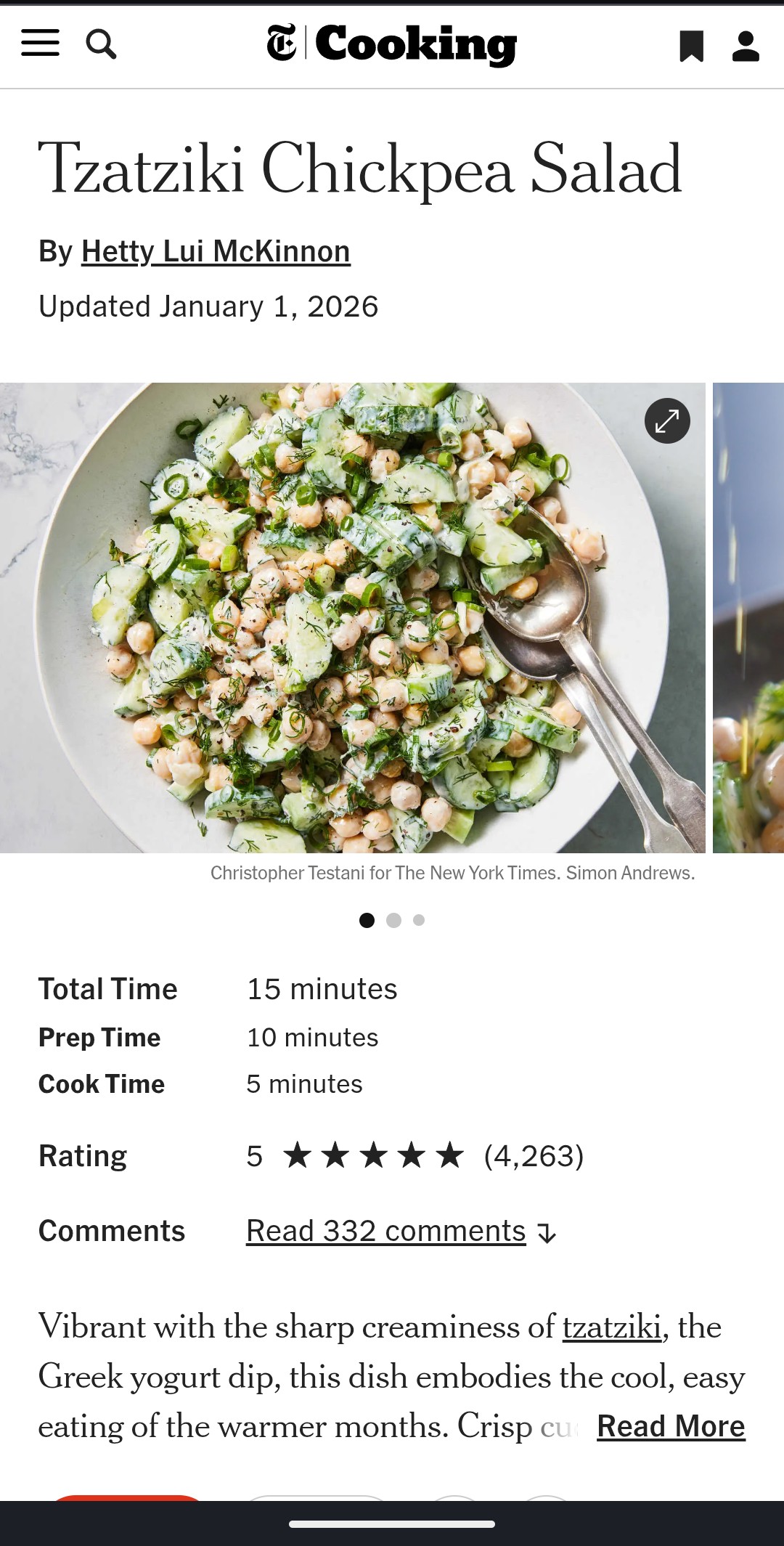 Tzatziki Chickpea Salad
