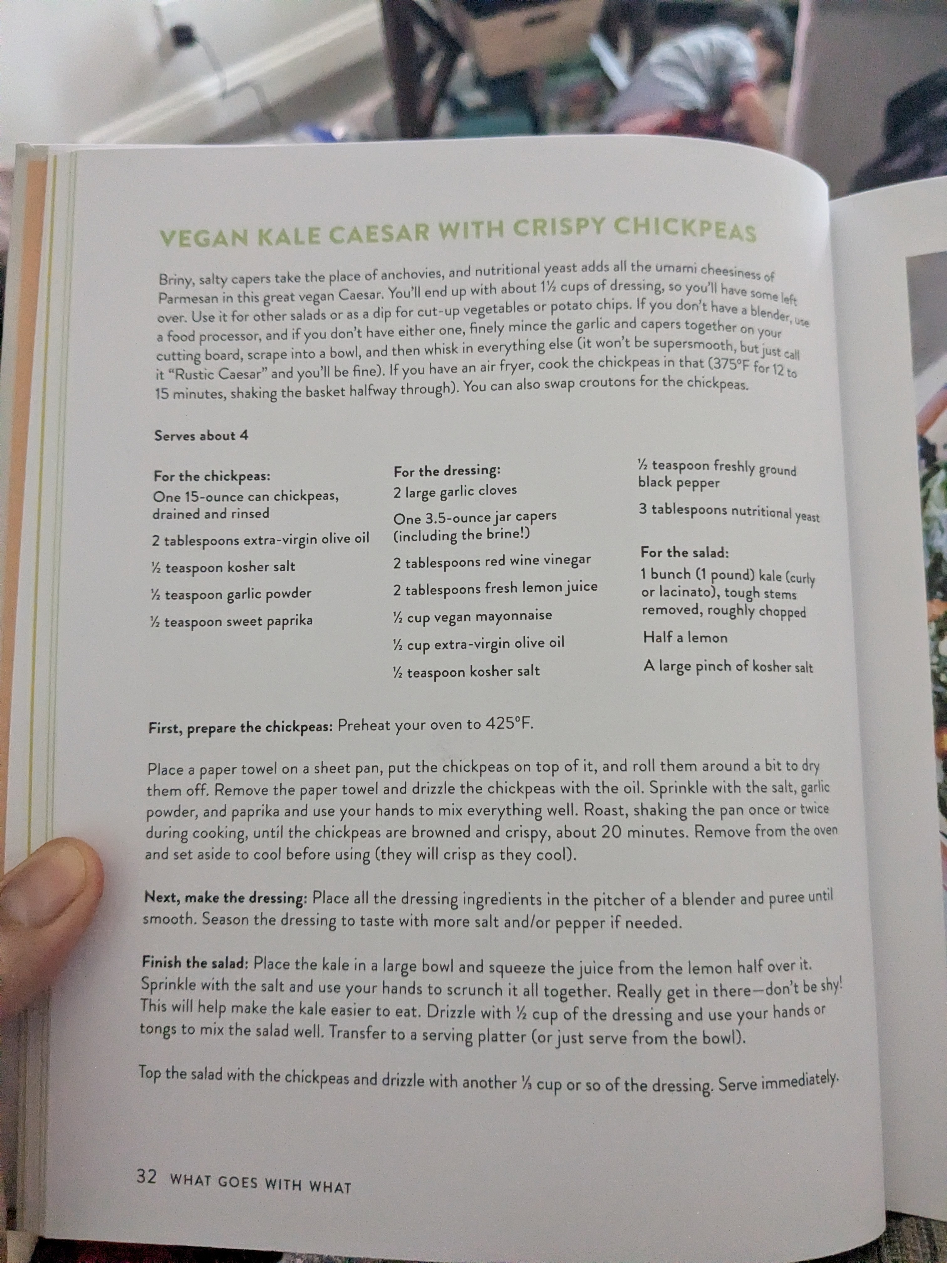 Vegan Kale Caesar with Crispy Chickpeas