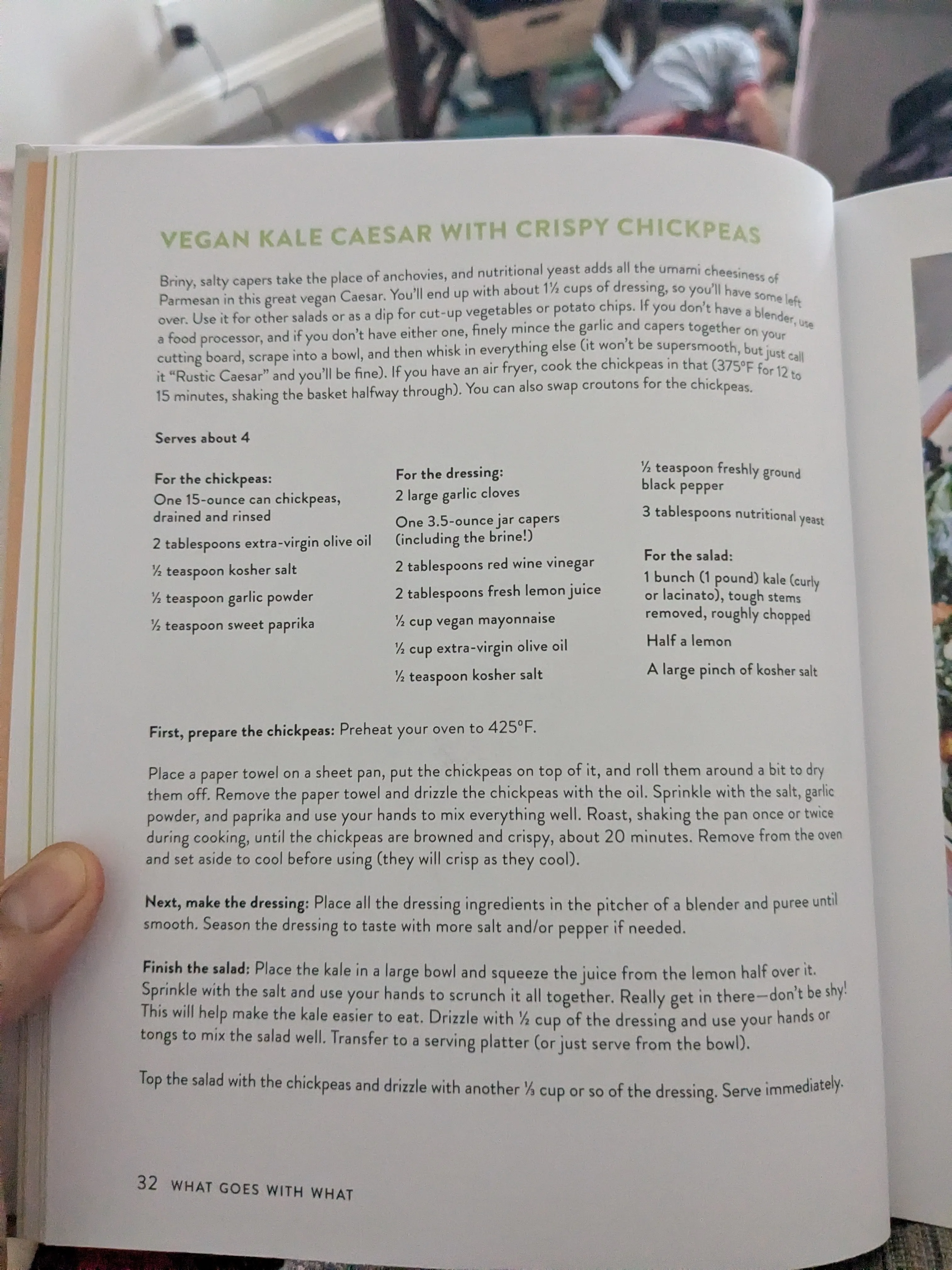 Vegan Kale Caesar with Crispy Chickpeas