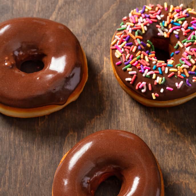 Yeasted Doughnuts with Chocolate Frosting