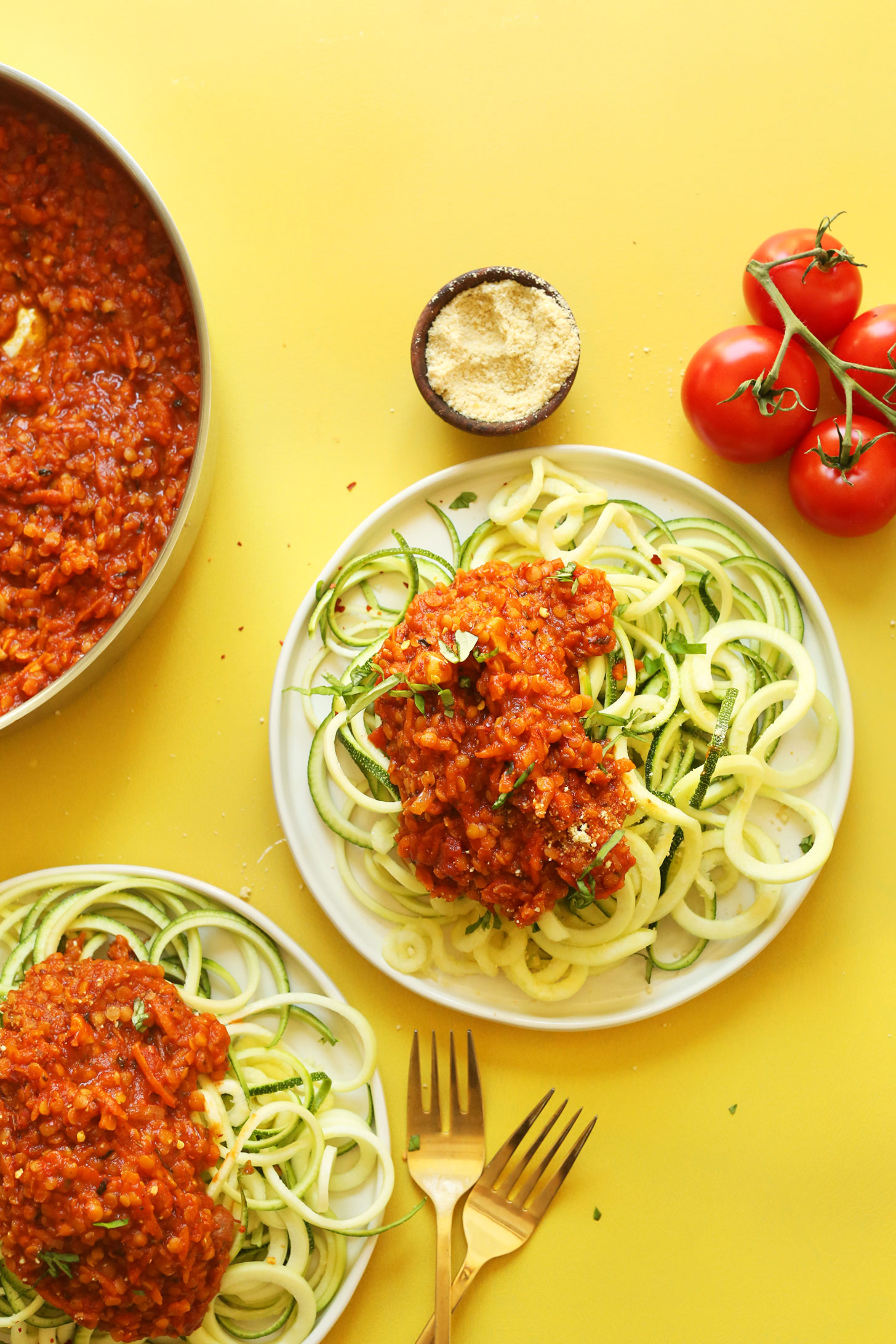 Zucchini Pasta with Lentil Bolognese